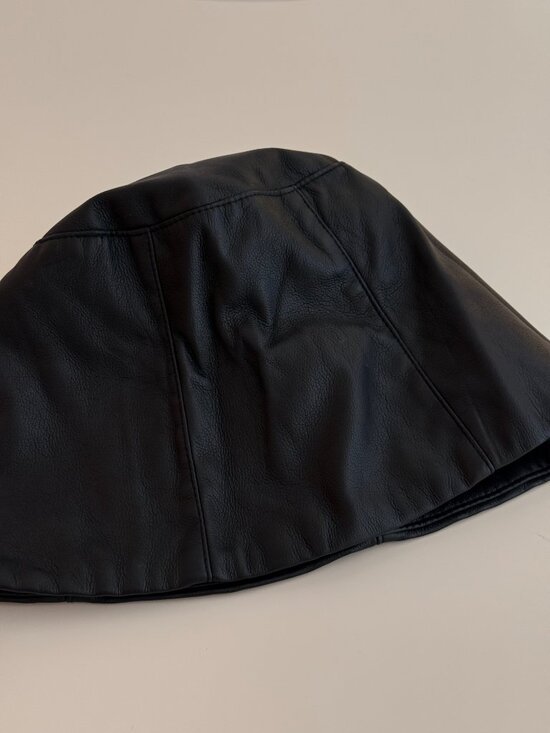 LOW CLASSIC Black Faux Leather Bucket Hat NWOT UNISEX main image 5